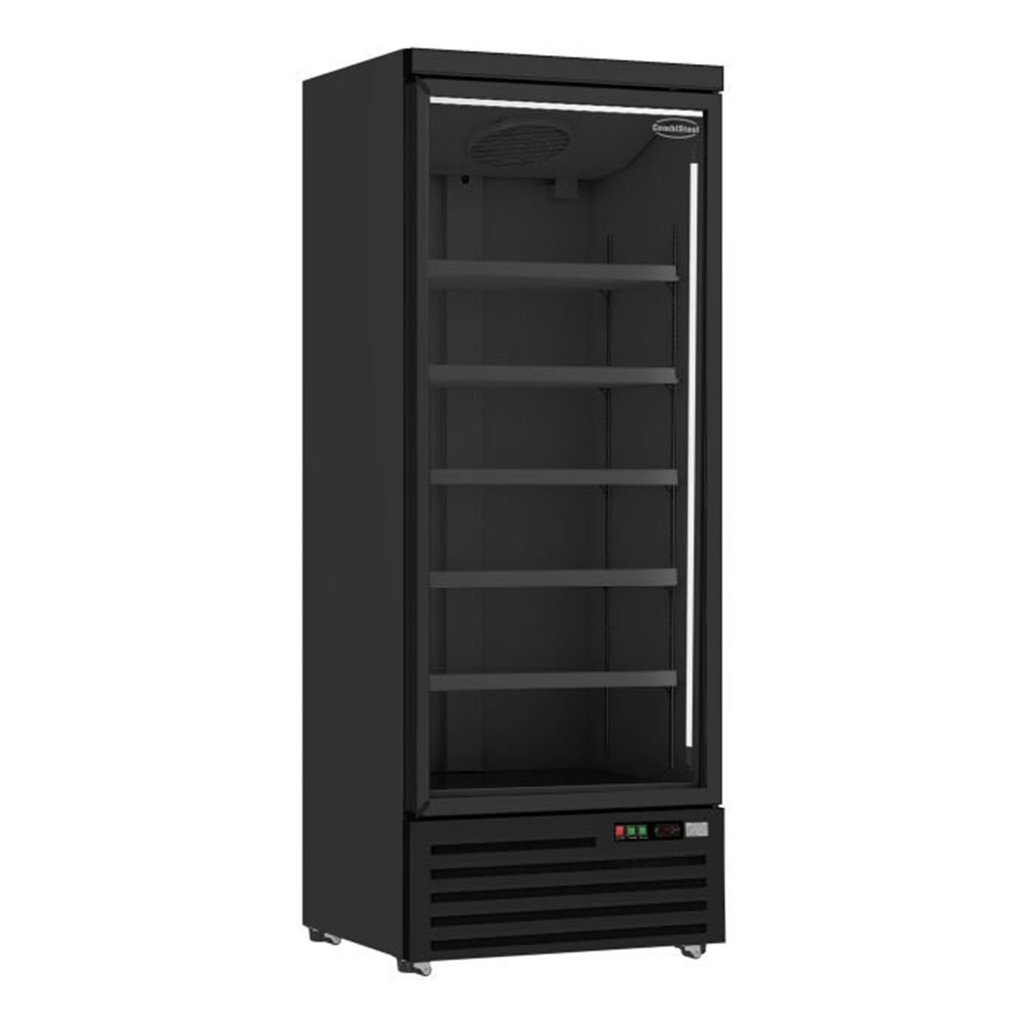 Refrigerator cu ușă din sticlă, 1 ușă, negru, JDE-600R BL, Combi Steel