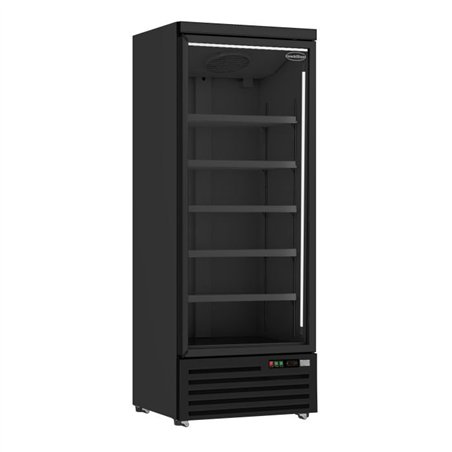 Refrigerator cu ușă din sticlă, 1 ușă, negru, JDE-600R BL, Combi Steel