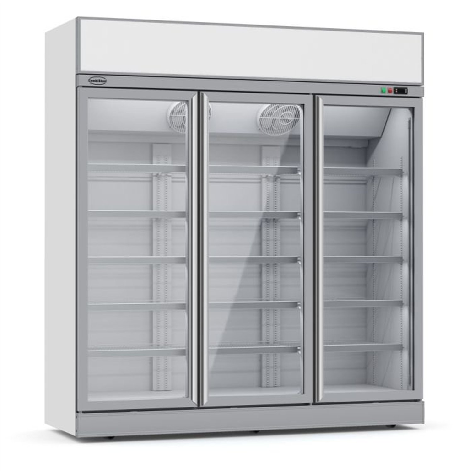 Refrigerator cu 3 uși din sticlă, 1530 litri, INS-1530R, Combi Steel