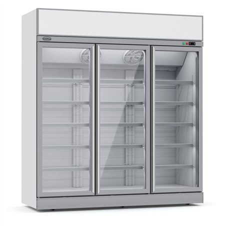 Refrigerator cu 3 uși din sticlă, 1530 litri, INS-1530R, Combi Steel