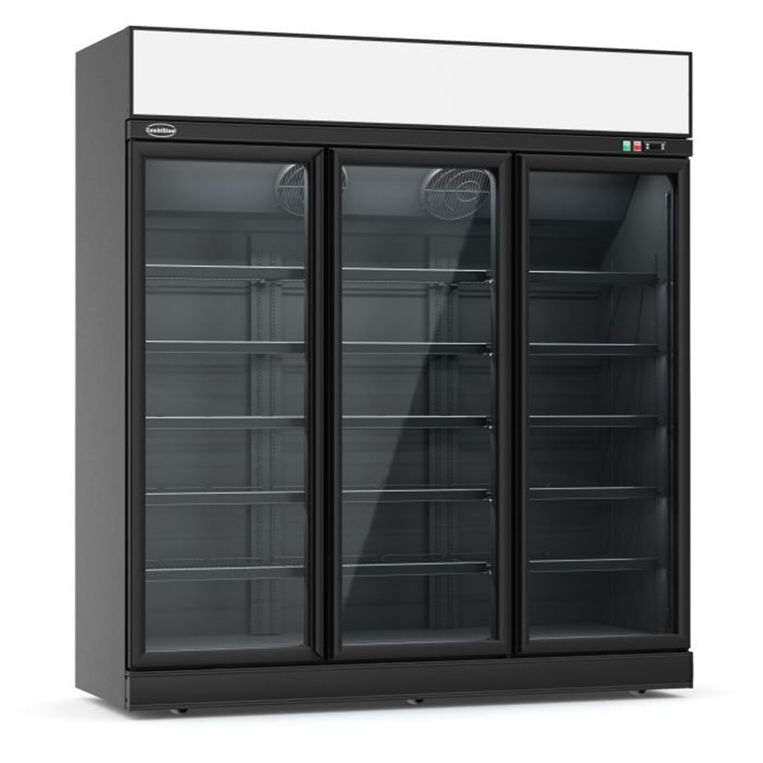 Vitrină frigorifică frigorifică, 3 uși din sticlă, negru, INS-1530R BL, Combi Steel