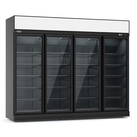 Vitrină frigorifică cu 4 uși din sticlă, negru, INS-2060R BL *TRANSPORT PE CERERE* **Notă: curent de pornire mai mare, necesită 