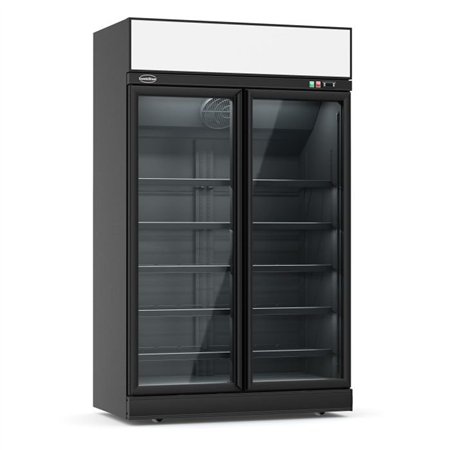 Congelator cu uși din sticlă, 2 uși, negru, INS-1000F BL, Combi Steel