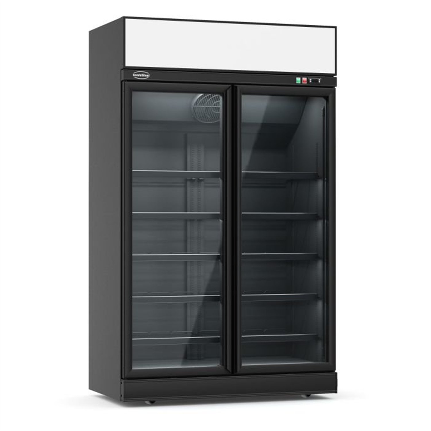 Congelator cu uși din sticlă, 2 uși, negru, INS-1000F BL, Combi Steel