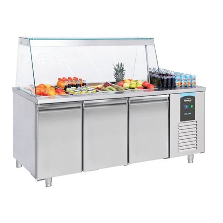 Saladette, 3 uși, 4x 1/1GN container, Combi Steel