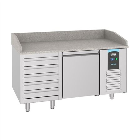 Mese de preparare pizza, 1 ușă, 5 sertare, PIZZA COUNTER 1 DOOR 5 DRAWERS, Combi Steel