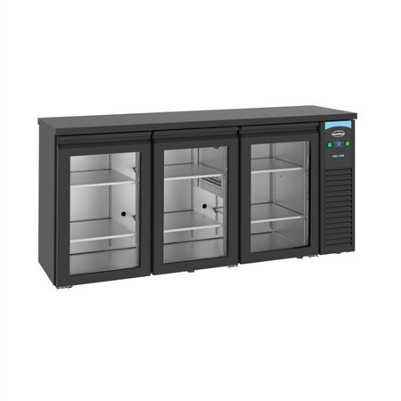 Răcitor băuturi, 3 uși din sticlă, BARCOOLER BLACK 3 GLASS DOORS, Combi Steel