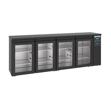 Răcitor băuturi, 4 uși din sticlă, BARCOOLER BLACK 4 GLASS DOORS, Combi Steel