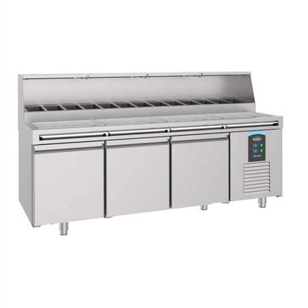Masă de preparare pizza, 3 uși, 13x 1/3GN, PIZZA COUNTER 3 DOORS 13x 1/3GN CONTAINER, Combi Steel