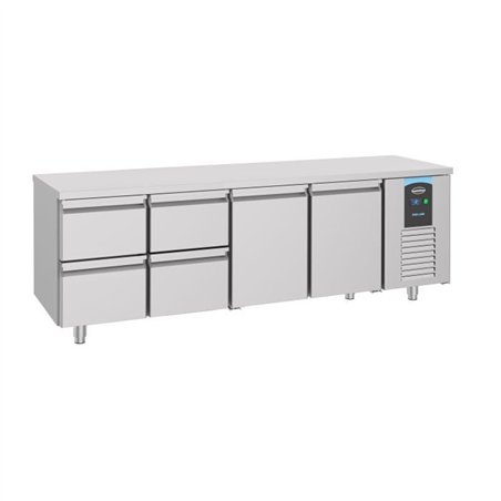 Masă frigorifică, 2 uși, 4 sertare, Energy Line, 700 REFRIGERATED COUNTER 2 DOORS 4 DRAWERS, Combi Steel