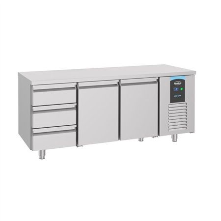 Masă frigorifică, 2 uși, 3 sertare, 700 REFRIGERATED COUNTER 2 DOORS 3 DRAWERS ENERGY LINE, Combi Steel
