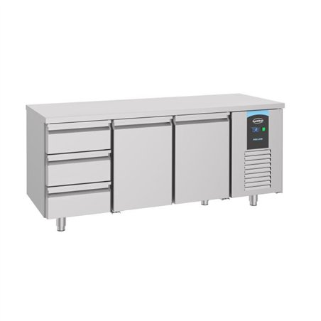 Masă frigorifică, 2 uși, 3 sertare, 700 REFRIGERATED COUNTER 2 DOORS 3 DRAWERS ENERGY LINE, Combi Steel