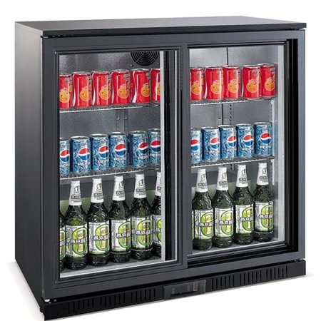 Răcitor backbar, 2 uși glisante, negru, BACKBAR COOLER BLACK 2 SLIDING DOORS, Combi Steel