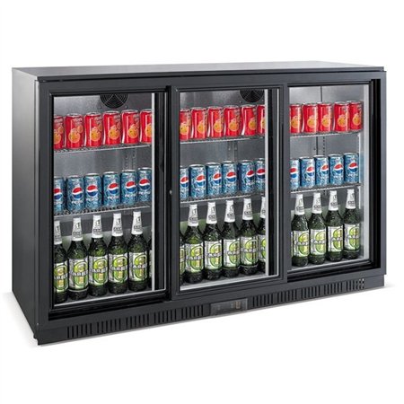 Răcitor backbar, 3 uși glisante, negru, BACKBAR COOLER BLACK 3 SLIDING DOORS, Combi Steel