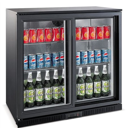 Răcitor backbar, 2 uși glisante, negru, BACKBAR COOLER BLACK 2 SLIDING DOORS, Combi Steel