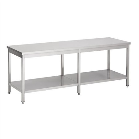 Masă de lucru cu raft inferior, 2500 mm, Combi Steel