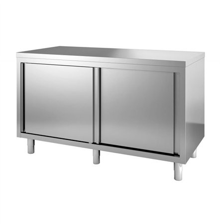 Masă de lucru cu uși glisante, 2500 mm, Combi Steel