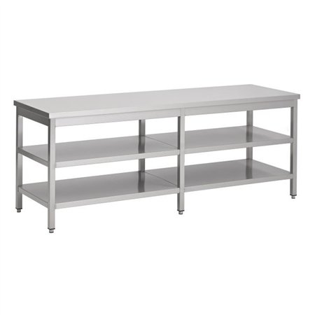Masă de lucru, 2 rafturi, 2100 mm, 600 WORKTABLE 2 SHELVES 2100, Combi Steel