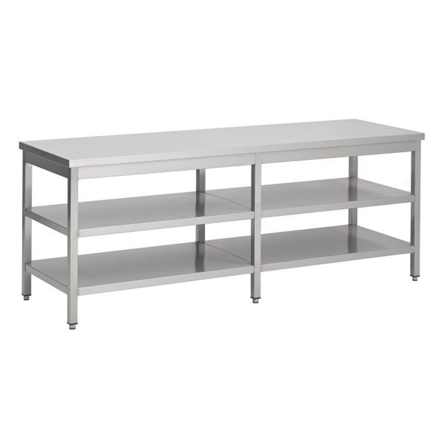 Masă de lucru, 2 rafturi, 2700 mm, 600 WORKTABLE 2 SHELVES 2700, Combi Steel