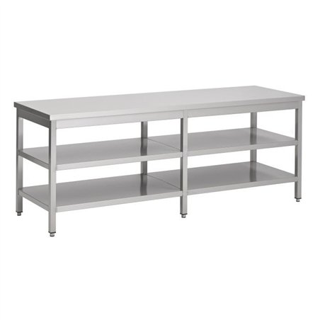 Masă de lucru, 2 rafturi, 2100 mm, 700 WORKTABLE 2 SHELVES 2100, Combi Steel