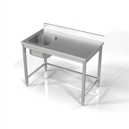 Unitate chiuvetă, 1 compartiment stânga, 1200 mm, Combi Steel