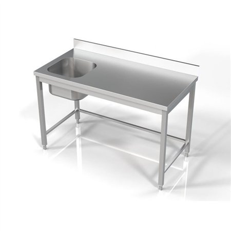 Unitate chiuvetă, 1 compartiment stânga, 1400 mm, Combi Steel