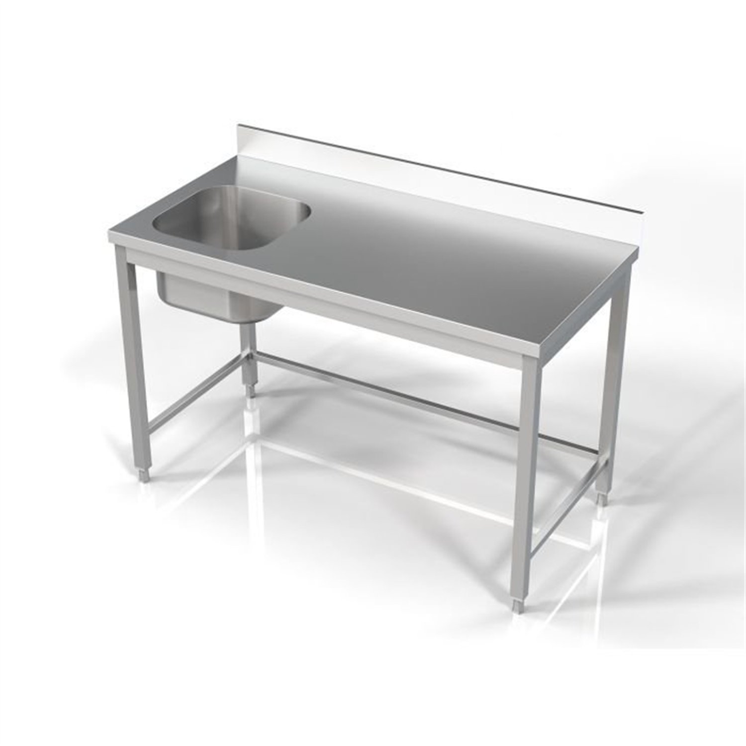 Unitate chiuvetă, 1 compartiment stânga, 1400 mm, Combi Steel
