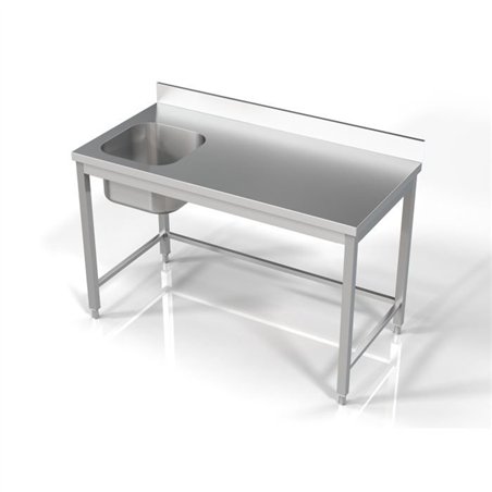 Unitate chiuvetă, 1 compartiment stânga, 1400 mm, Combi Steel