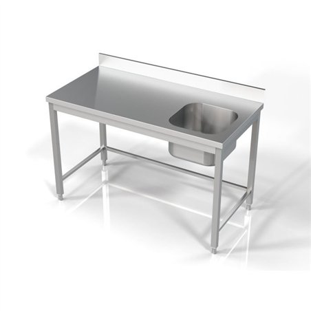Unitate chiuvetă, 1 compartiment, dreapta, 1400 mm, Combi Steel
