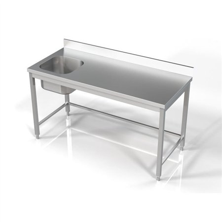 Unitate chiuvetă, 1 compartiment stânga, 1600 mm, Combi Steel