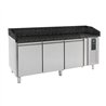Mese de preparare pizza, 3 uși, blat din granit negru, PIZZA COUNTER 3 DOORS BLACK GRANITE WORKTOP, Combi Steel