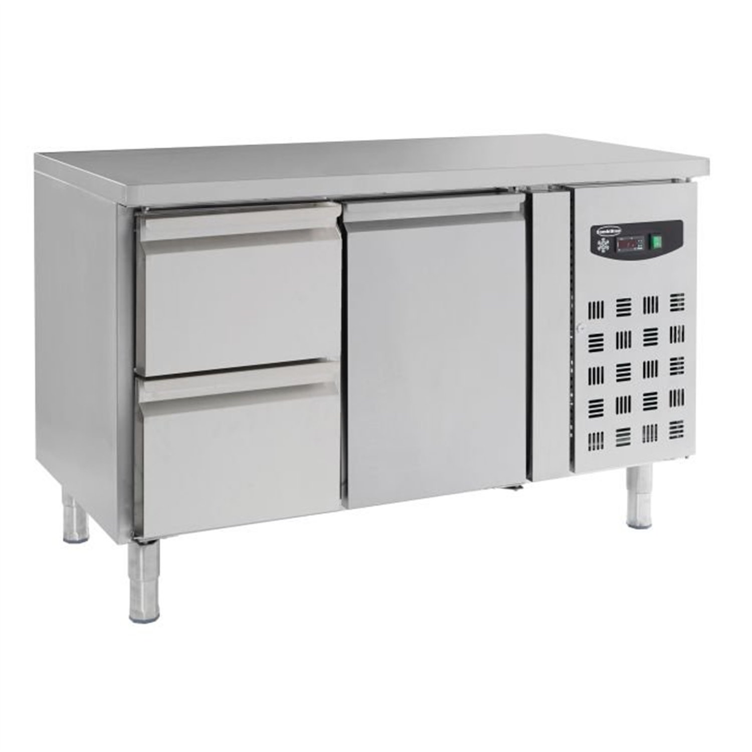Masă frigorifică, 1 ușă și 2 sertare, 700 REFRIGERATED COUNTER 1 DOOR AND 2 DRAWERS, Combi Steel