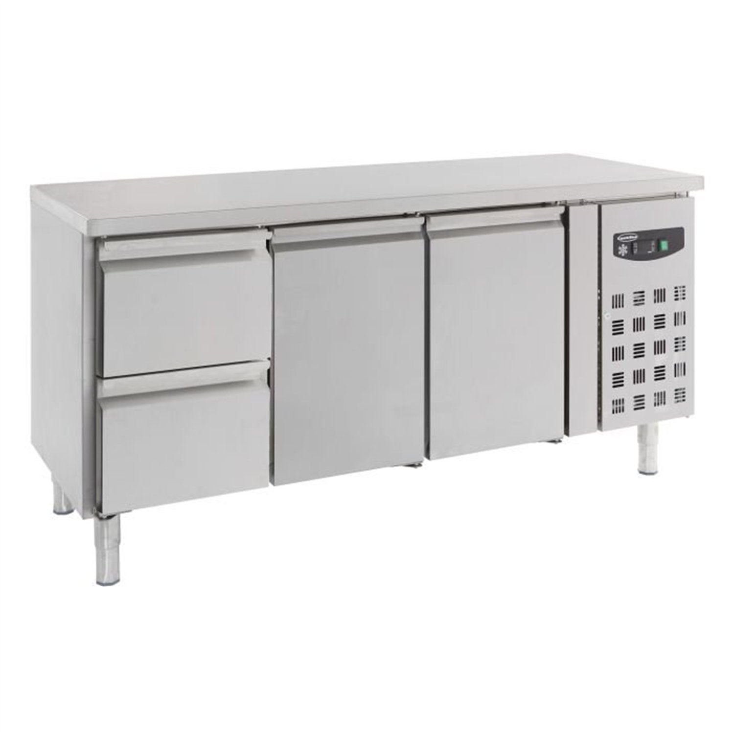 Masă frigorifică, 2 uși și 2 sertare, 700 REFRIGERATED COUNTER 2 DOORS AND 2 DRAWERS, Combi Steel