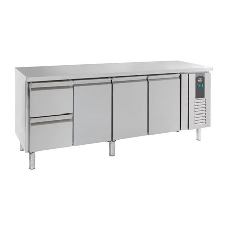 Masă frigorifică, 3 uși și 2 sertare, 700 REFRIGERATED COUNTER, Combi Steel