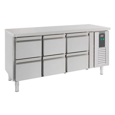Masă frigorifică, 6 sertare, 700 REFRIGERATED COUNTER 6 DRAWERS, Combi Steel