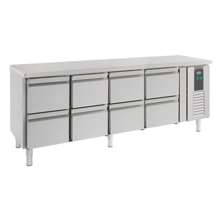 Masă refrigerată, 8 sertare, 700 REFRIGERATED COUNTER, Combi Steel