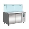 Masă frigorifică cu vitrină din sticlă, 2 uși, 3x 1/1 + 3x 1/6GN, Combi Steel
