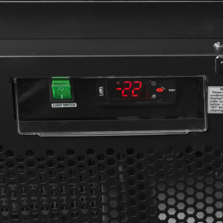 Congelator Tefcold F1DBB, 1 ușă sticlă, 560/390L, -18/-22°C, R290, Negru RAL9005