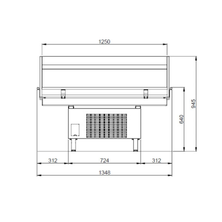 Vitrină frigorifică insulă REMOTE Giano 70 VC, 1250 mm