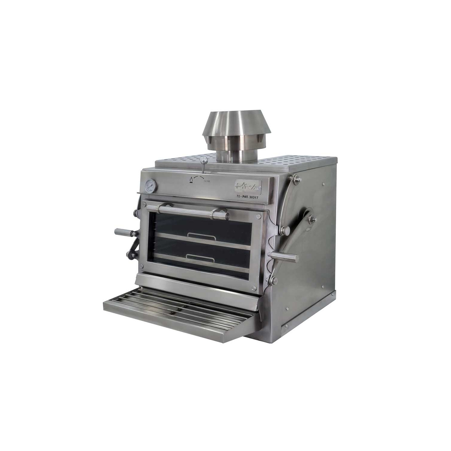 Cuptor Pira 70 Silver ED, 3 kW, 60 kg/h, 1 GN, autonomie 9h, cărbune