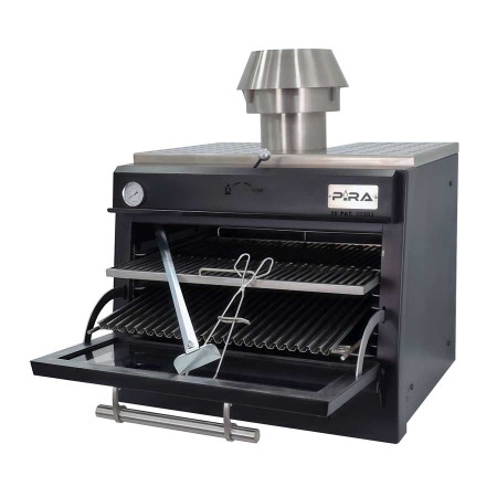 Grătar cu cărbune PIRA 80 Black AB, profesional, 75 kg/h, 180–350 °C
