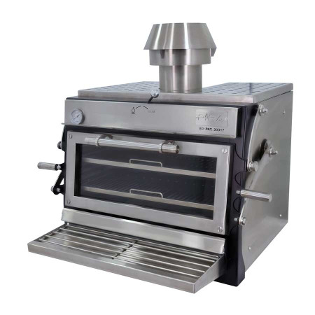 Grătar cuptor Pira 80 Lux ED, 4,5 kW, 75 kg/h, panoramic, cărbune, 800x665x840 mm