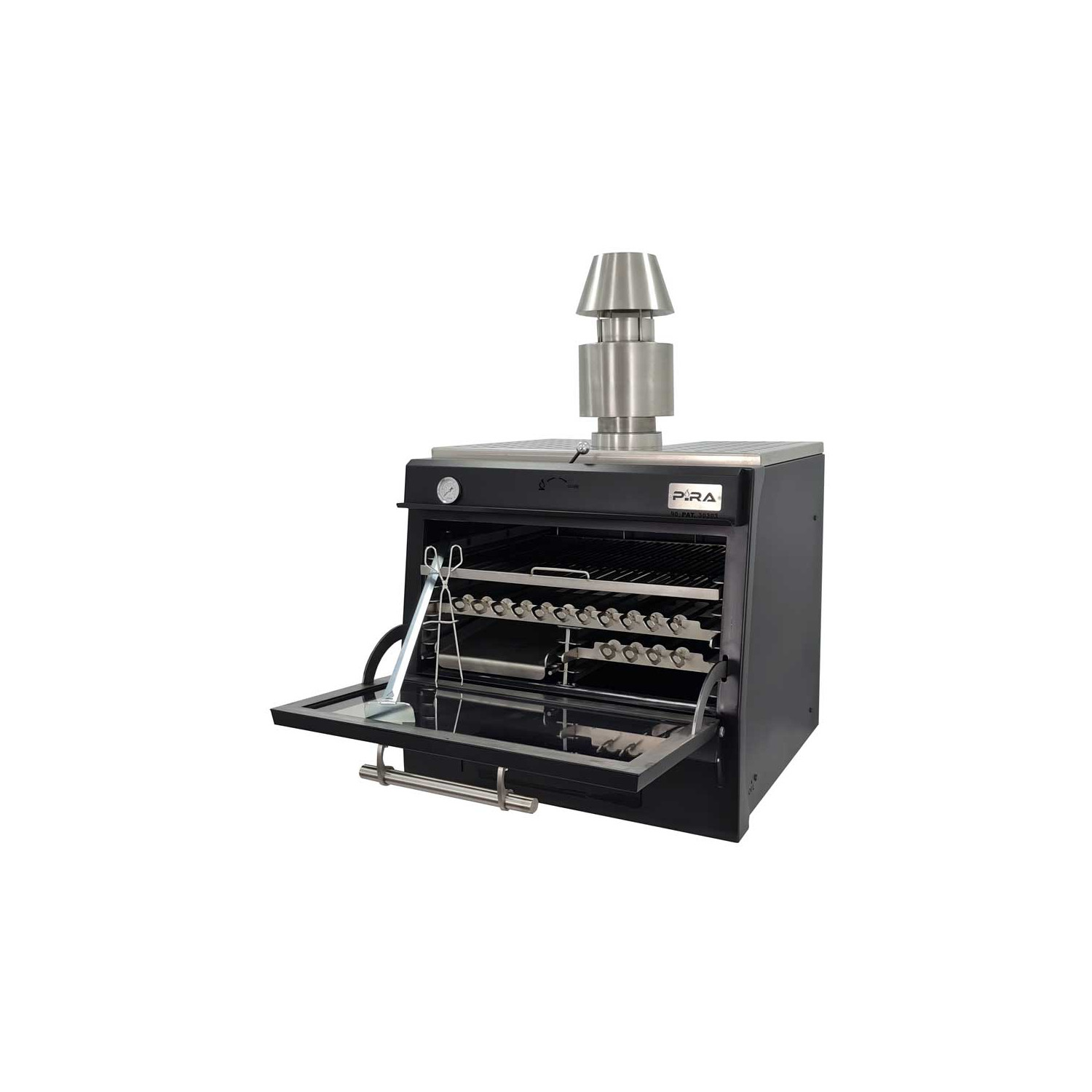 Cuptor Pira 90 Black AB, 6 kW, 110 kg/h, 770x735x850 mm, cărbune