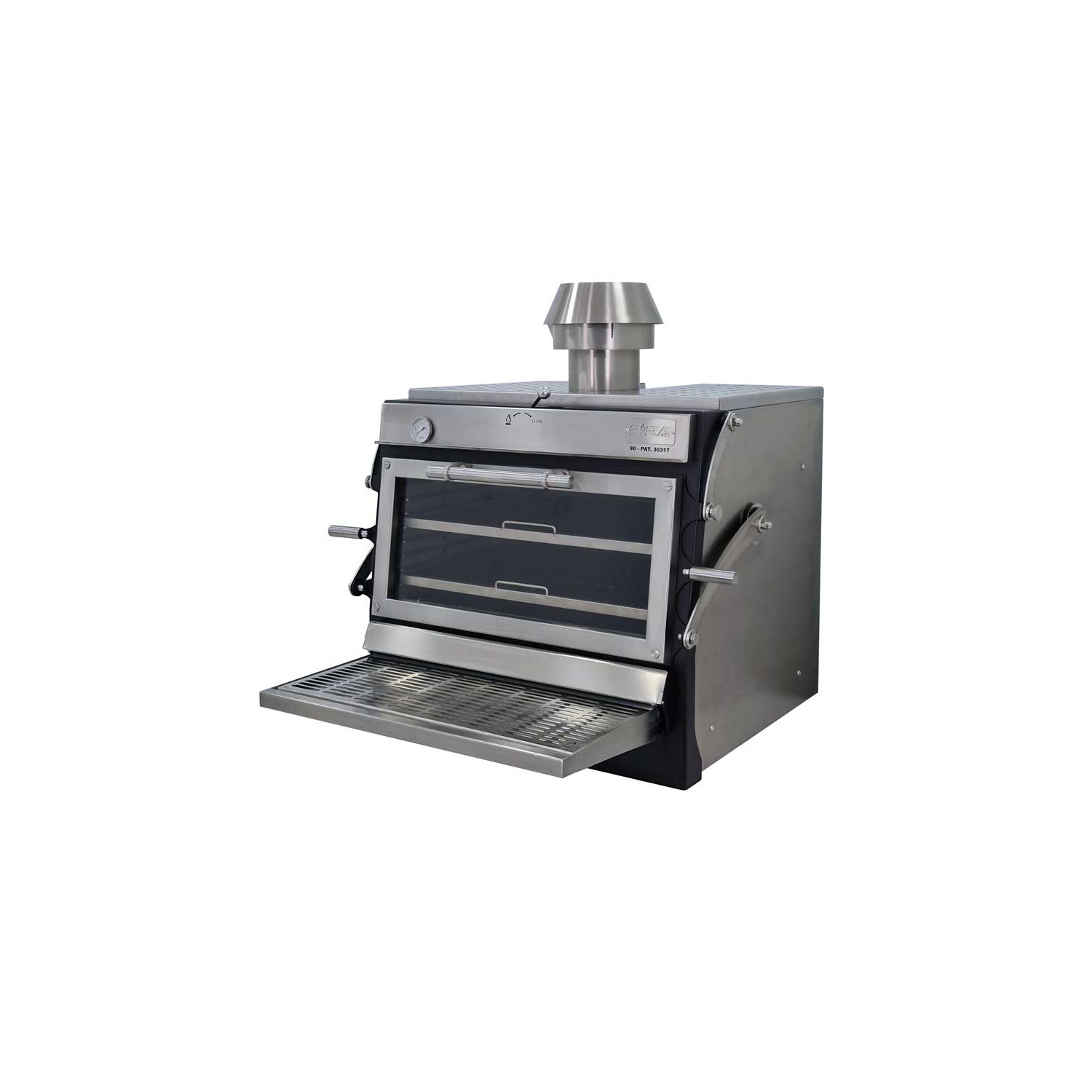 Cuptor Pira 90 Lux ED, 6 kW, 110 kg/h, ușă sticlă, cărbune, 770x735x850 mm