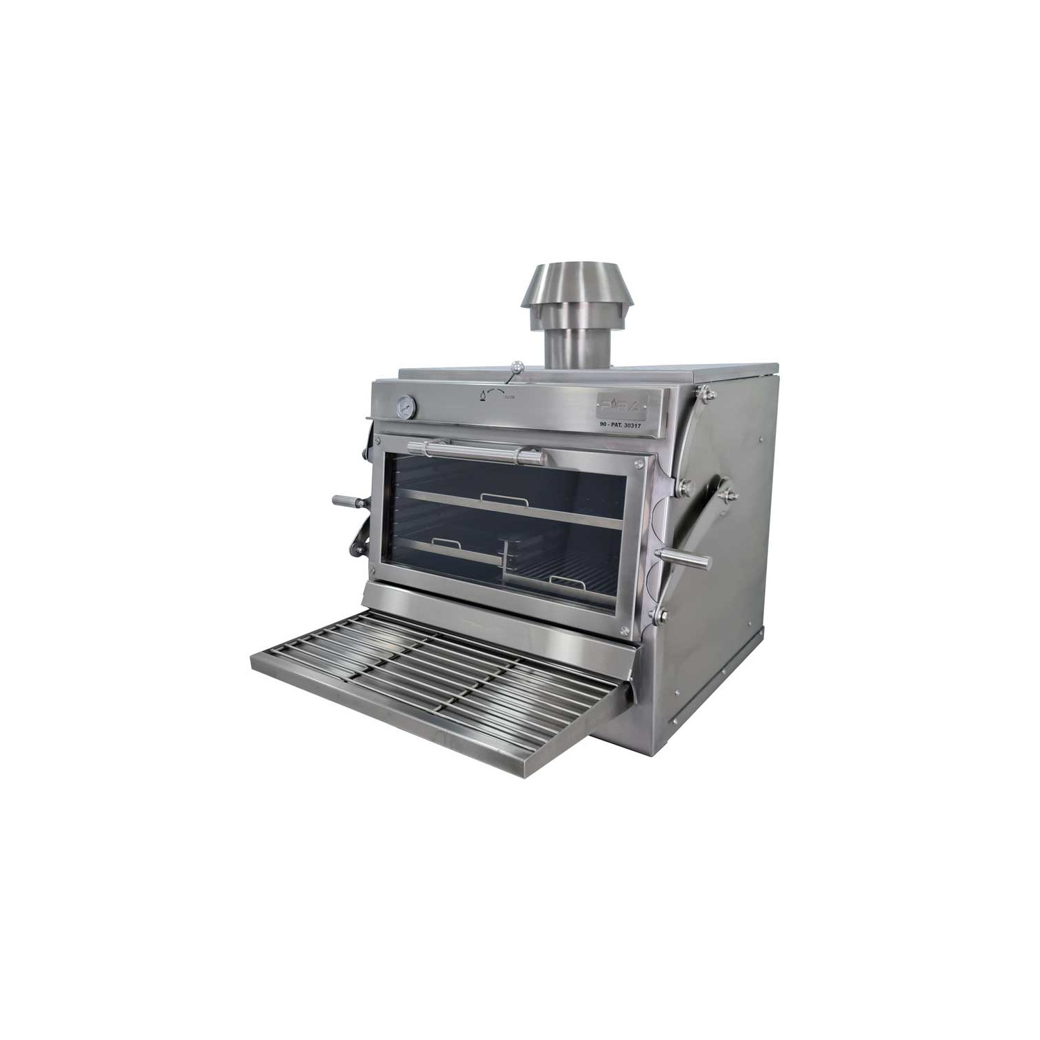 Cuptor Pira 90 D Silver, 6 kW, 145 kg/h, 100% cărbune, 770x735x850 mm