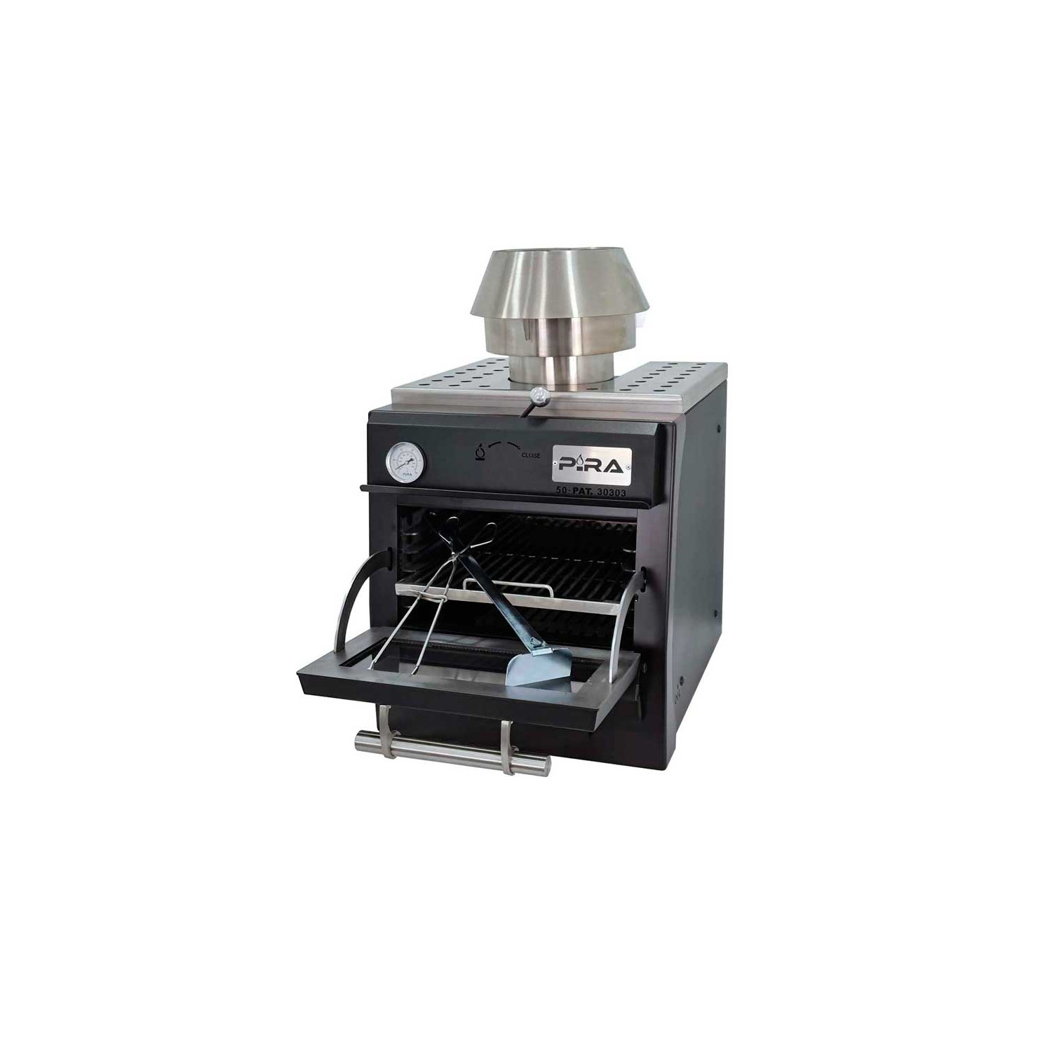 Cuptor Pira 50 Black AB, 2 kW, 30 kg/h, compact, 100% cărbune