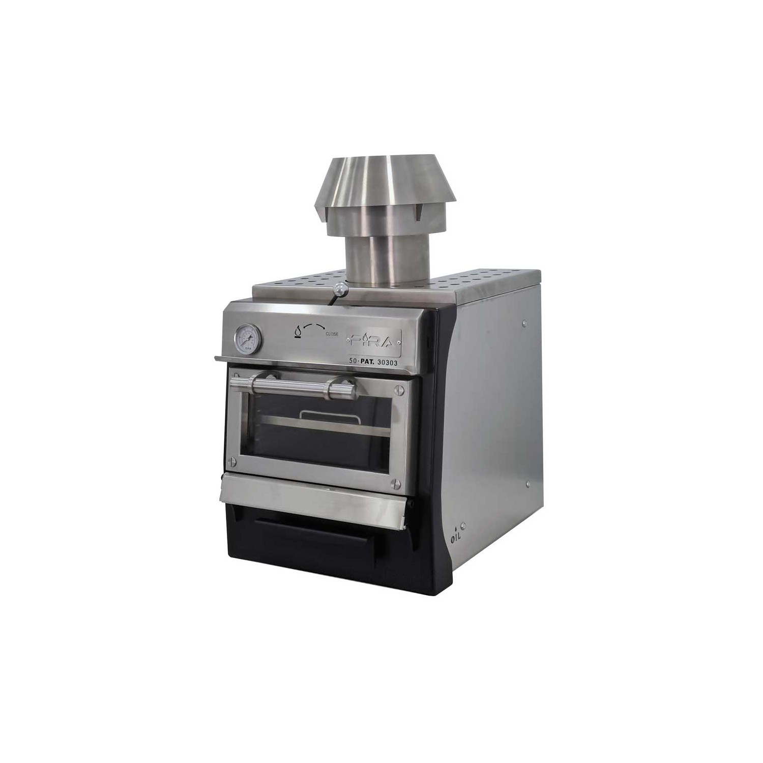 Cuptor Pira 50 Lux AB, 2 kW, 30 kg/h, ușă panoramică, cărbune, compact