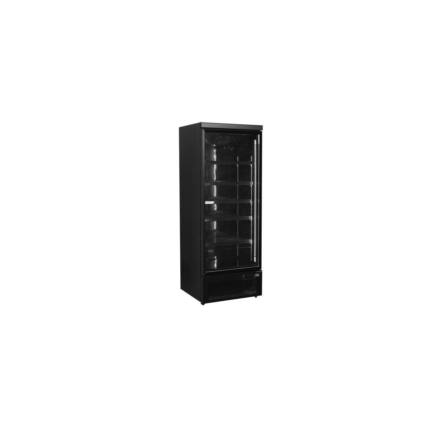 Vitrină frigorifică Tefcold C1DBB, 1 ușă sticlă, 614/459L, -1/+10°C, R290, Negru RAL9005, 750x710x2003 mm