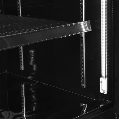 Vitrină frigorifică Tefcold C1DBB, 1 ușă sticlă, 614/459L, -1/+10°C, R290, Negru RAL9005, 750x710x2003 mm