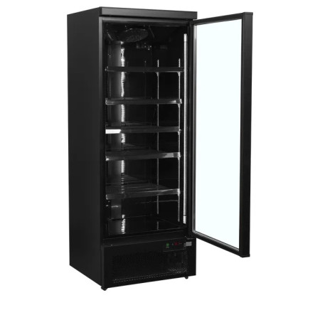 Vitrină frigorifică Tefcold C1DBB, 1 ușă sticlă, 614/459L, -1/+10°C, R290, Negru RAL9005, 750x710x2003 mm
